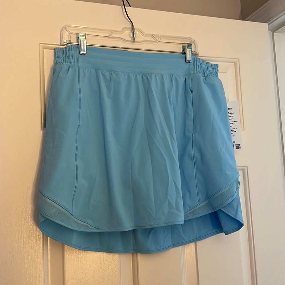 lululemon athletica “Hotty Hot” Light Blue Skort (longer length)